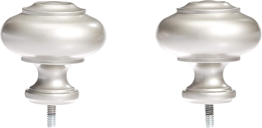 Amazon Com Amazonbasics Knob Curtain Rod Finials Set Of Two