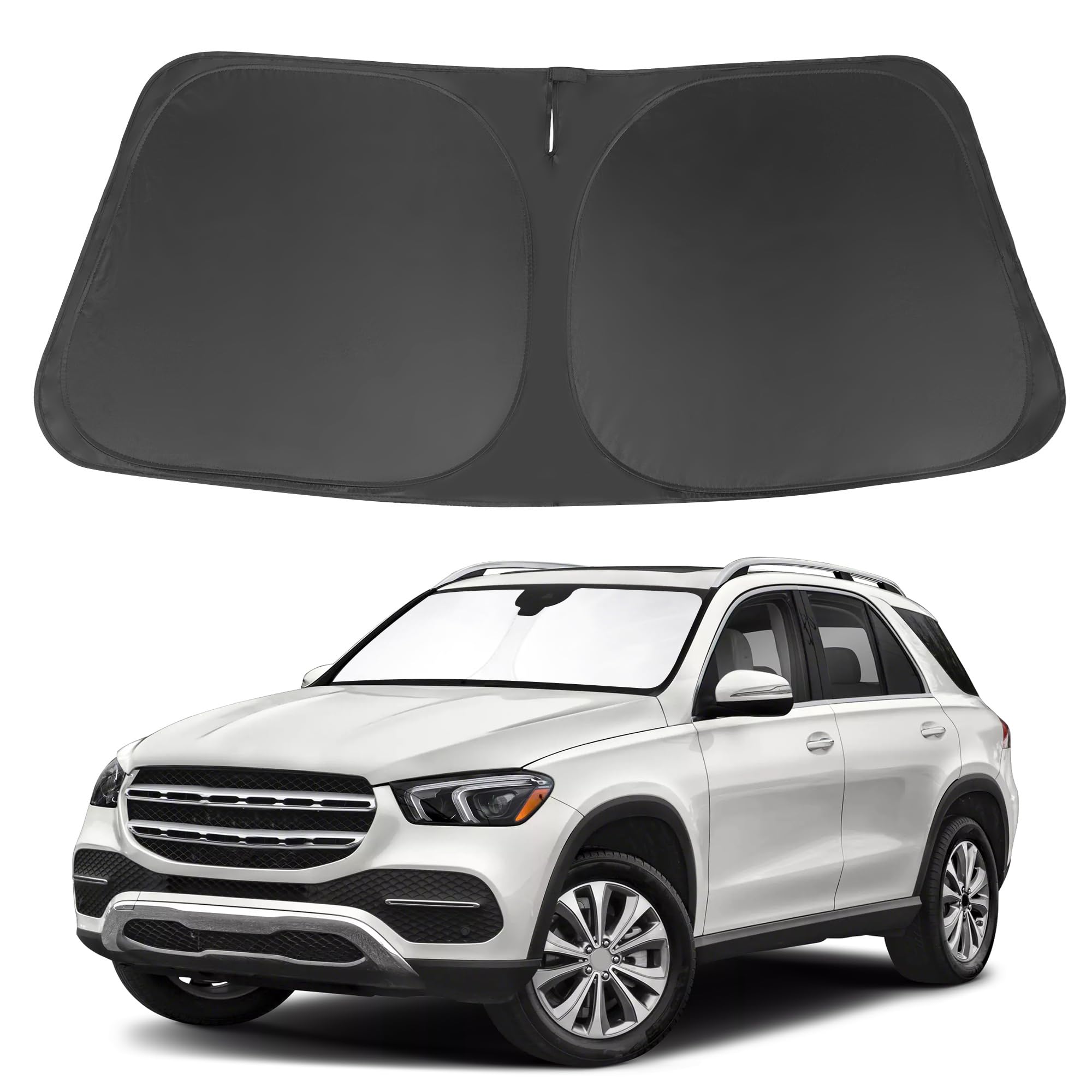 Photo 1 of Windshield Sun Shade Compatible with 2020 2021 2022 2023 2024 2025 2026 Mercedes GLE 350 450 Accessories Window Sunshade Sun Visor Protector Keep Car Cool