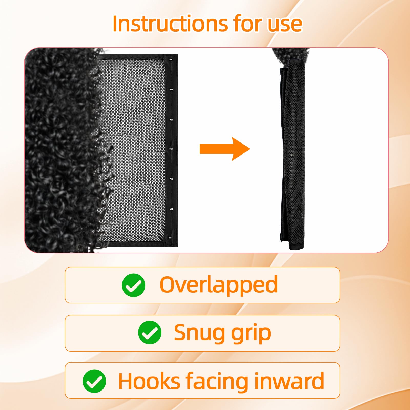 Lock Curly Hair Stretcher and Length Maintainer - Prevent Shrinkage with No-Heat Styling Net for An Elongated Look (13IN*4PCS)
