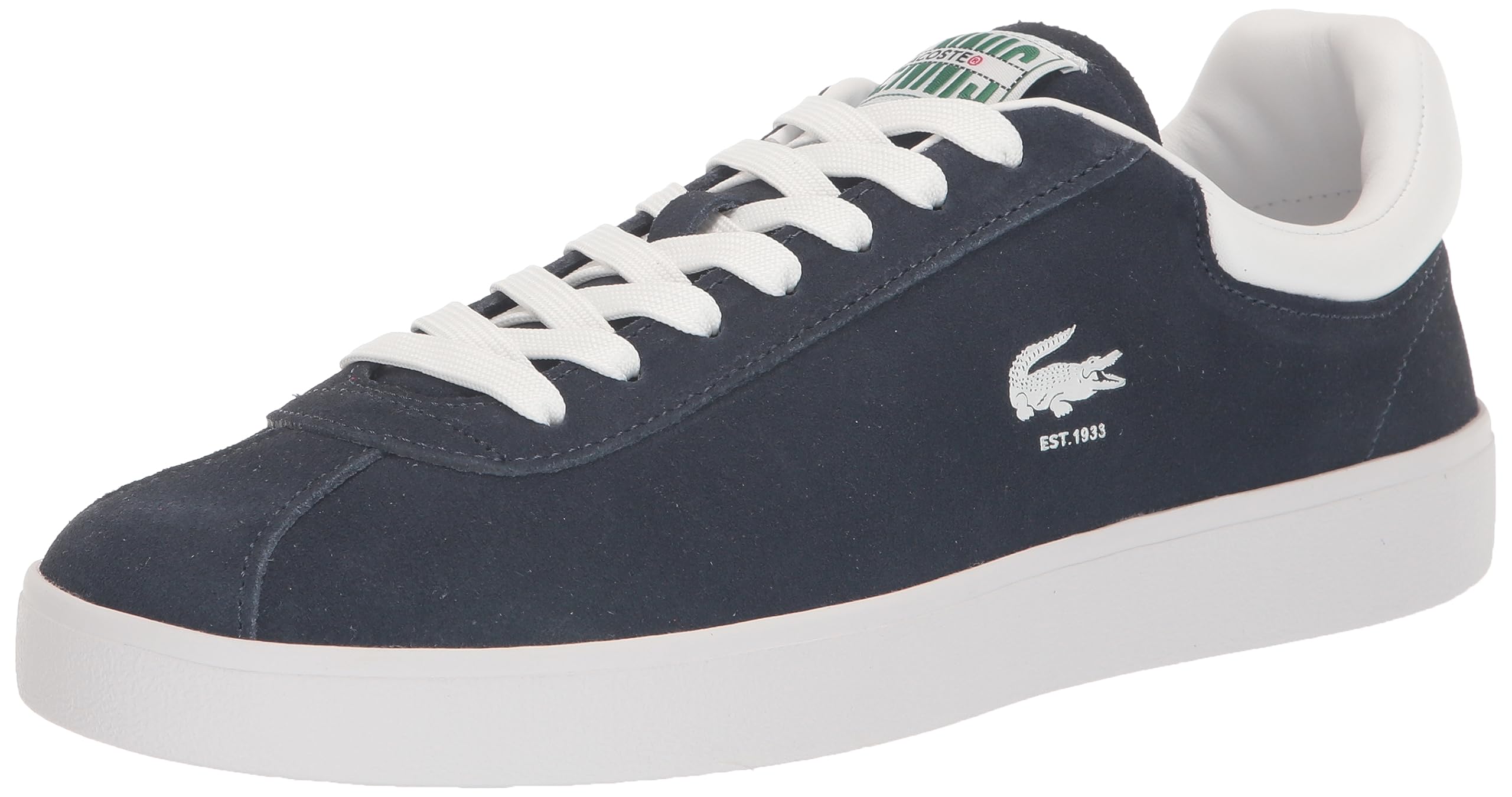 Lacoste Men’s Baseshot Sneaker, Navy/White, 9.5