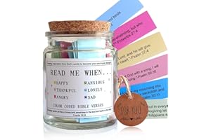 VANWYCHEN Bible Verses in the Hope Jar Read Me When, Colored Bible Verses, Scripture Prayer Jar Bible Gifts for Women Church Faith Based
