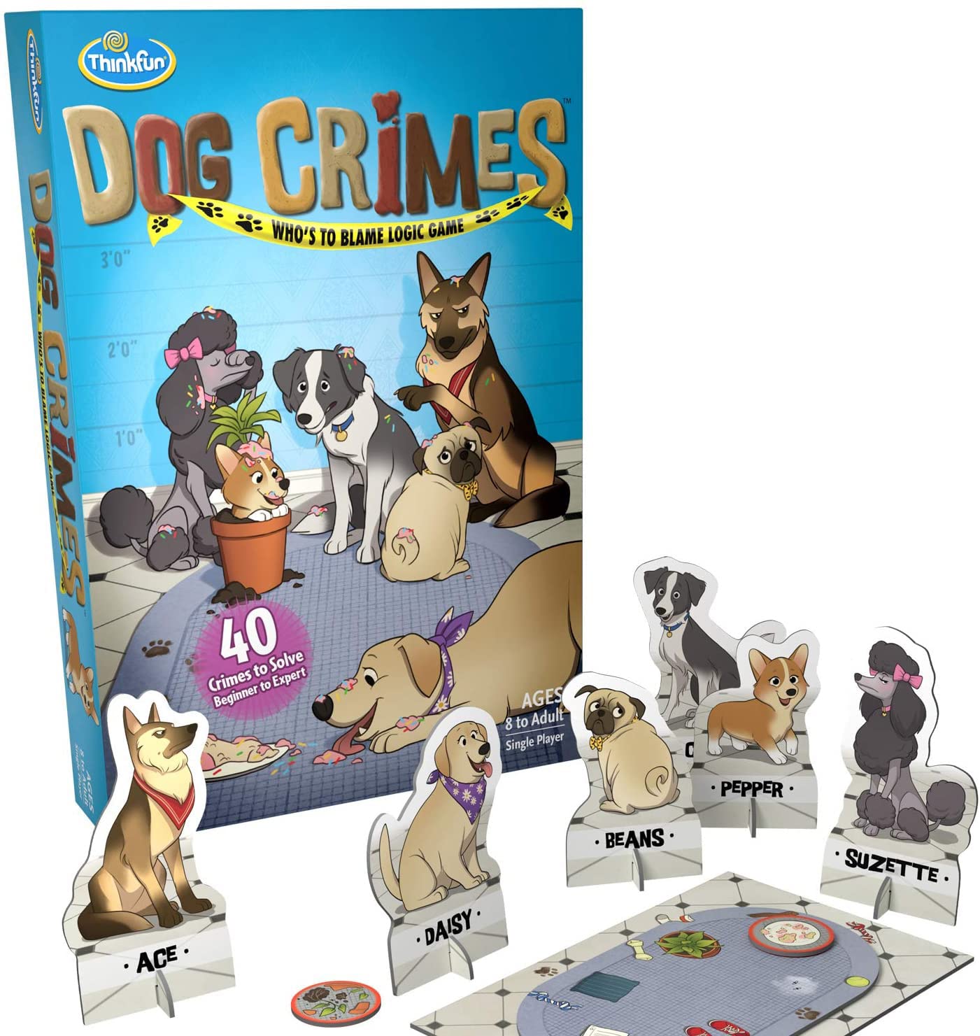 ThinkFun Dog Crimes Who's to Blame Brain Teaser Logic Challenge Game for Kids Age 8 Years Up