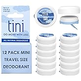 Tini Naturals Mini Travel Size Deodorant, Unisex Aluminum Free Deodorant with Coconut Oil & Shea Butter, 0.4oz each (12 Pack), Fresh Linen Scent