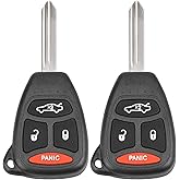 NPAUTO Key Fob Replacement Fits for Jeep Commander 2006-2007, Grand Cherokee 05-07, Chrysler 300 2005-2007, Dodge Charger 06-07, Durango 07-09 Keyless Entry Remote Control KOBDT04A, OHT692427AA, 2Pcs