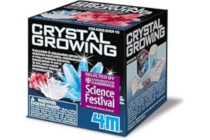 4M Crystal Growing Science Kit - 3 Colored Crystals - Easy DIY STEM Toys Lab Experiment Specimens, A Great Educational Gift for Kids & Teens, Boys & Girls Ages 10+