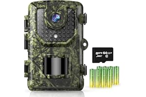 Kirababy Trail Camera, 1296P 32MP Game Camera with Night Vision Motion Activated No Glow IP66 Waterproof, 120° Deer Camera for Wildlife Hunting Cam
