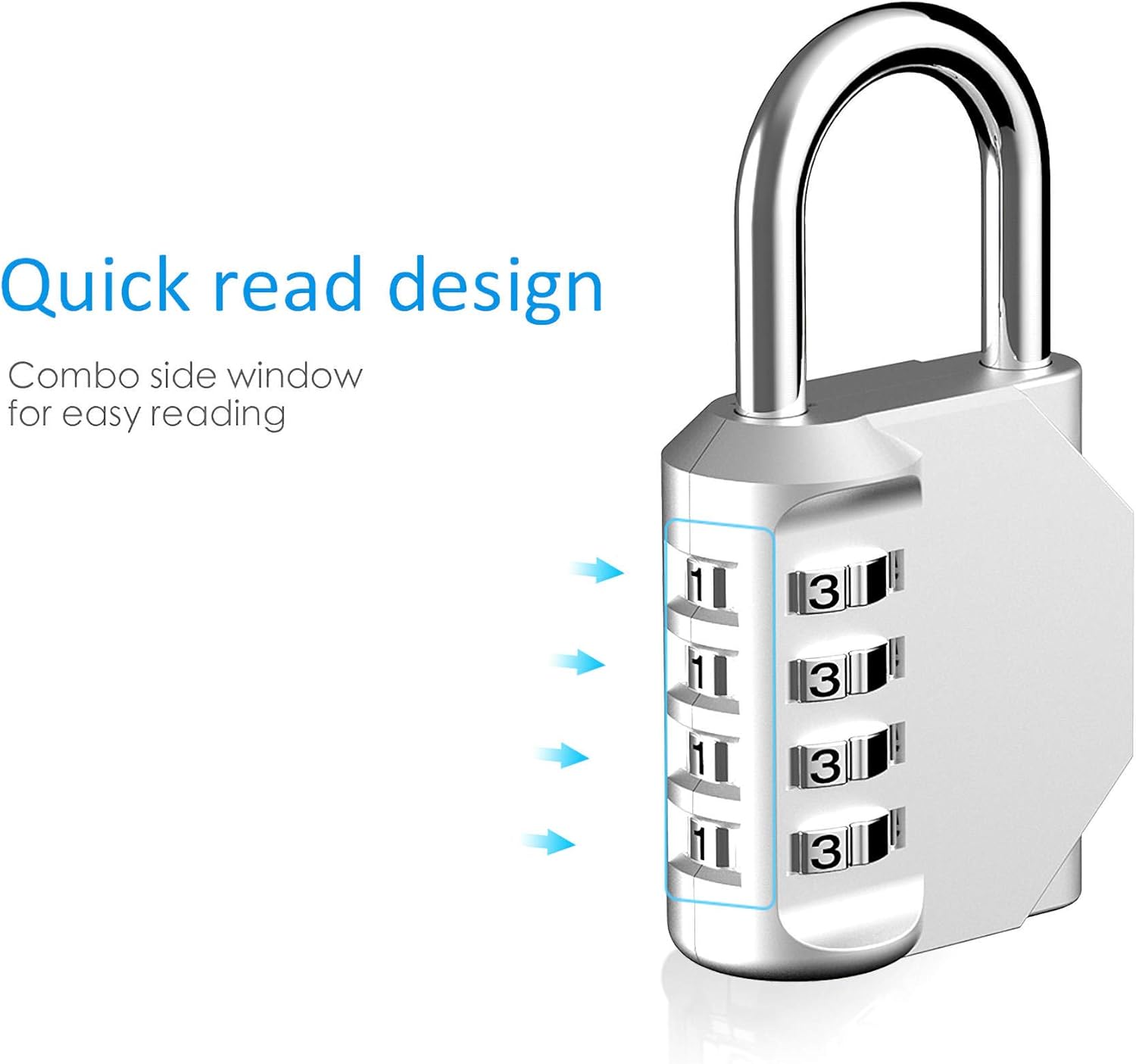 Puroma 2 Pack Combination Lock 4 Digit Outdoor Waterproof Padlock for School Gym Locker, Sports Locker, Fence, Toolbox, Gate, Case, Hasp Storage (Silver): Home Improvement
