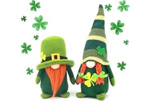 TT & MM St. Patricks Day Gnome Plush Doll Handmade Irish Elf Scandinav Home Ornaments Tabletop Green Leprechaun Clover Figurines Gifts Decor Spring Decoration
