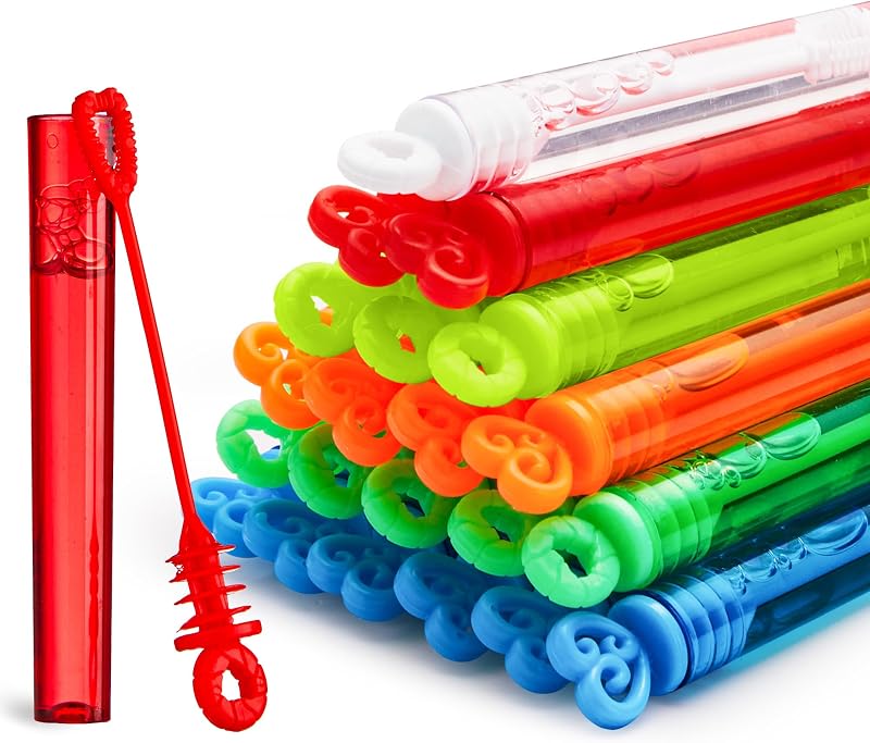 JOYIN 72 Pcs Mini Bubble Wands 2 Shapes 6 Colors Party Favors