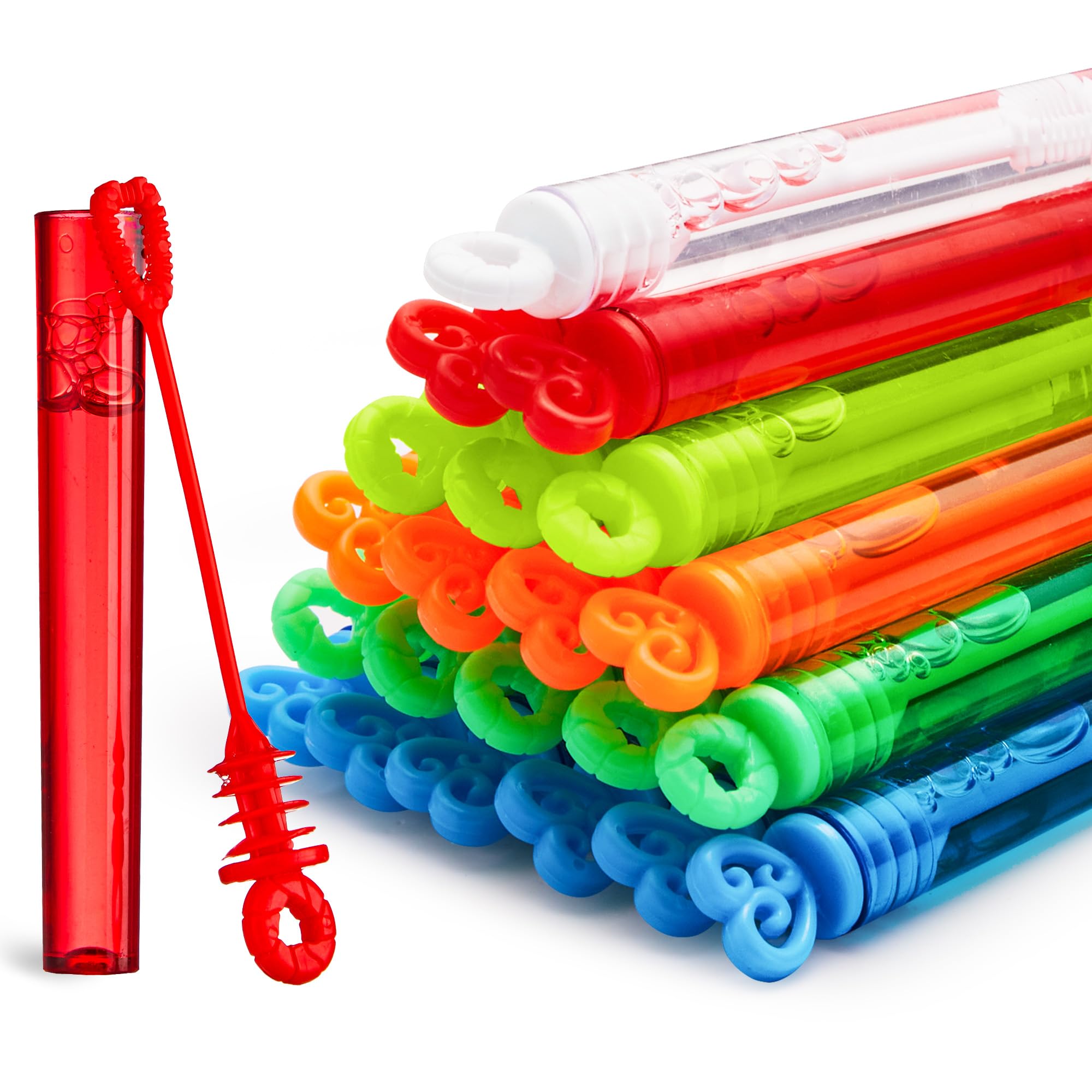 JOYIN 72 Pcs 6 Colors Mini Bubble Wands Bulk Party Favors Assortment Toys for Kids, Carnival Prizes, Wedding, Outdoor Gifts for Girls & Boys