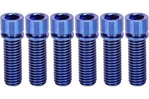 6pcs M8x25mm Titanium Alloy Headset Stem Screw, Bike Handlebar Bolt, Lightweight Corrosion - Resistant Bicycle Spare Part Acc