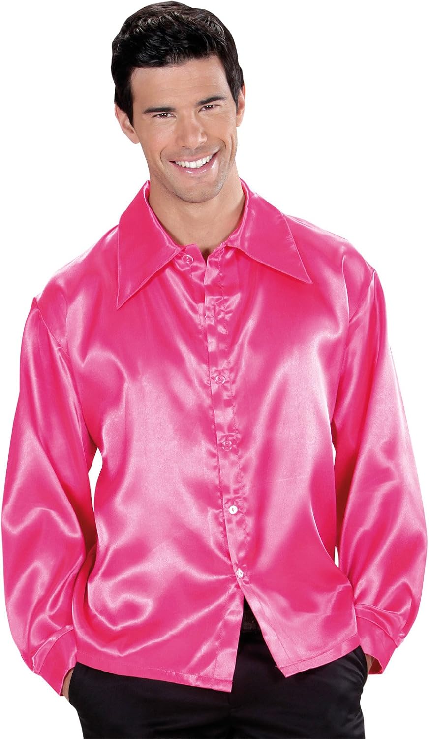 Widmann Generique - Pink Satin Shirt for Men Large (UK 14/16) - Image 3