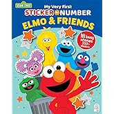 Sesame Street Elmo & Friends - My Very First Sticker by Number Activity Book for Kids, Includes Pull-Out Pages and 300 Stickers, Toddlers and Kids