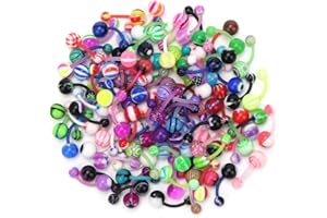 TYCDZ Banana Belly Button Rings 100PCS 14G Surgical Stainless Steel Piercing Jewelry by CrazyPiercing