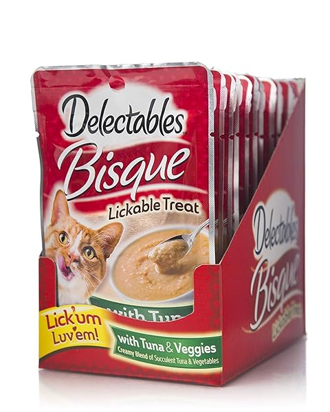 HARTZ DELECTABLES BISQUE TUNA & VEGGIE LICKABLE CAT TREAT, 12 COUNT