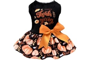 CuteBone Velvet Dog Dresses Thanksgiving for Small Dogs, Stylish & Soft Fabric, Comfortable Fit for Everyday Wear, Perfect for Special Occasions NCVA19XS-D
