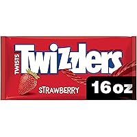 TWIZZLERS Twists Strawberry Flavored Chewy, Low Fat Snack Candy Bag, 16 oz