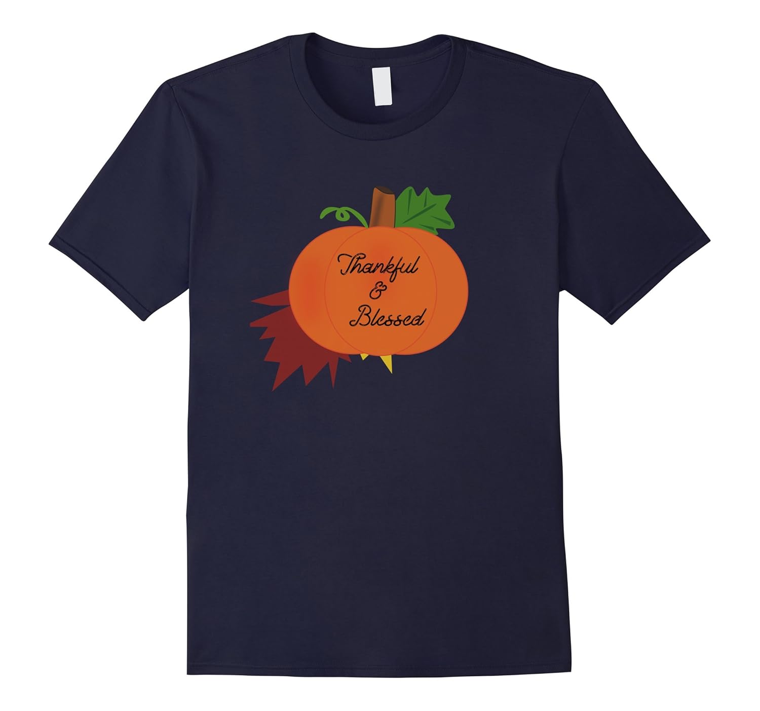 Fall Pumpkin Thankful and Blessed Halloween T-Shirt-ANZ