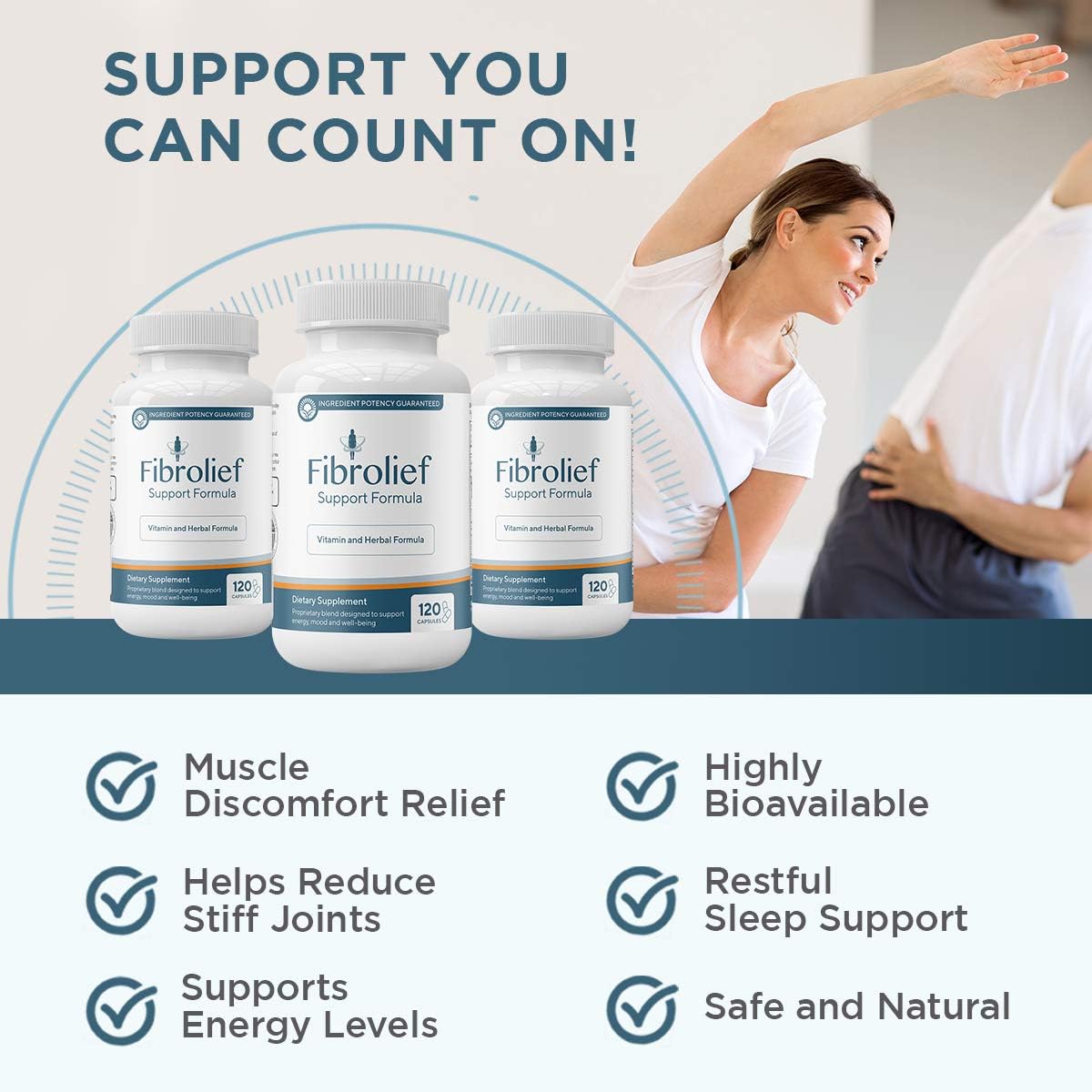 Fibrolief: Fibromyalgia Support Formula - Vitamin and Herbal Formula for Back, Neck, and Muscle Pain Relief - 120 Count (30 Day Supply) - Maximum Bioavailability and Alternative Pain Relief: Health & Personal Care