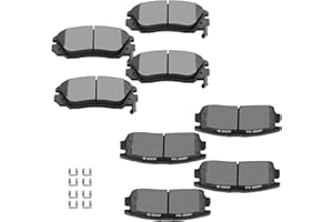 BRAKEUS D1275 D1421 Front Rear Disc Ceramic Brake Pad Set w/Hardware For Chevrolet Equinox 2010-2017,For GMC Terrain 2010-2017