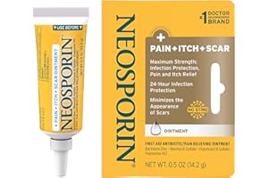 Neosporin Antibiotic Pain-Relieving, Anti-Itch, & Scar Appearance Minimizer Ointment with Neomycin & Bacitracin Zinc, 24-Hour Infection Protection for Minor Cuts, Scrapes & Burns,.5 oz