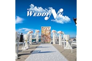 EZLucky Aisle Runner for Wedding Ceremony 3X100 ft, White Olive Branch Scroll Pattern, Pull String Included, Perfect for Wedding, Parties, Christmas Decor, Indoor & Outdoor Use 40gsm Thickness