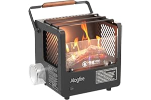 Alogfire 3-in-1 Portable Gas Fire Pit, 5200 BTU Butane Gas Heater and Stove, Real Flame Tabletop Fire Bowl with Safety Protection for Outdoor, Camping, Fishing