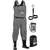 Foxelli Chest Waders, Waterproof 4mm Neoprene Hunting & Fishing Waders for Men & Women with Boots