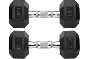 ZOOMSTER Hex Dumbbells Rubber Coated Cast Iron Hex Black Dumbbell Free Weights for Exercises