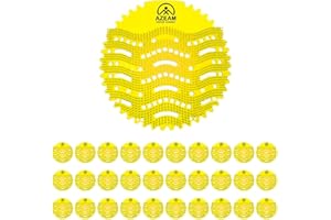 ADEVAR Urinal Screens Deodorizer,30 Packs Anti Splash Urinal Cake Mats tablets Pads Bulk Yellow Lemon Scented Urinal Deodorizer For Toilet,Bathroom,Restaurants,Offices,Schools,Etc.Fits Most US Urinal Brands