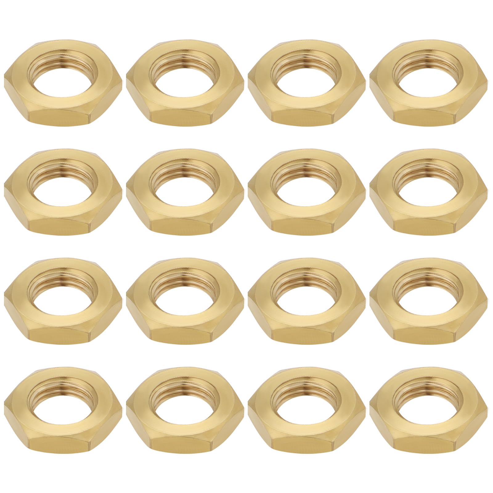 Be In Your Mind 30Pcs Brass Hex Nut M10 x 1.0mm Female Thread Lock Nut Hex Locking Nut for Electrical Lamp/Bulb Holders, 4mm Thickness
