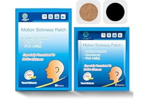 KONGDY 30 Counts Motion Sickness Patches for Boat Rides, Car Trips, Airplane Travel, Cruise Ship and Other Forms of Transport, Non Drowsy, Travel Essentials for Adults and Kids