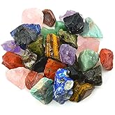 UU UNIHOM 3 lbs Bulk Rough Madagascar Stones Mix Large 1" Natural Raw Stones Crystal for Tumbling, Cabbing, Fountain Rocks, Decoration,Polishing, Wire Wrapping, Wicca Reiki Crystal Healing