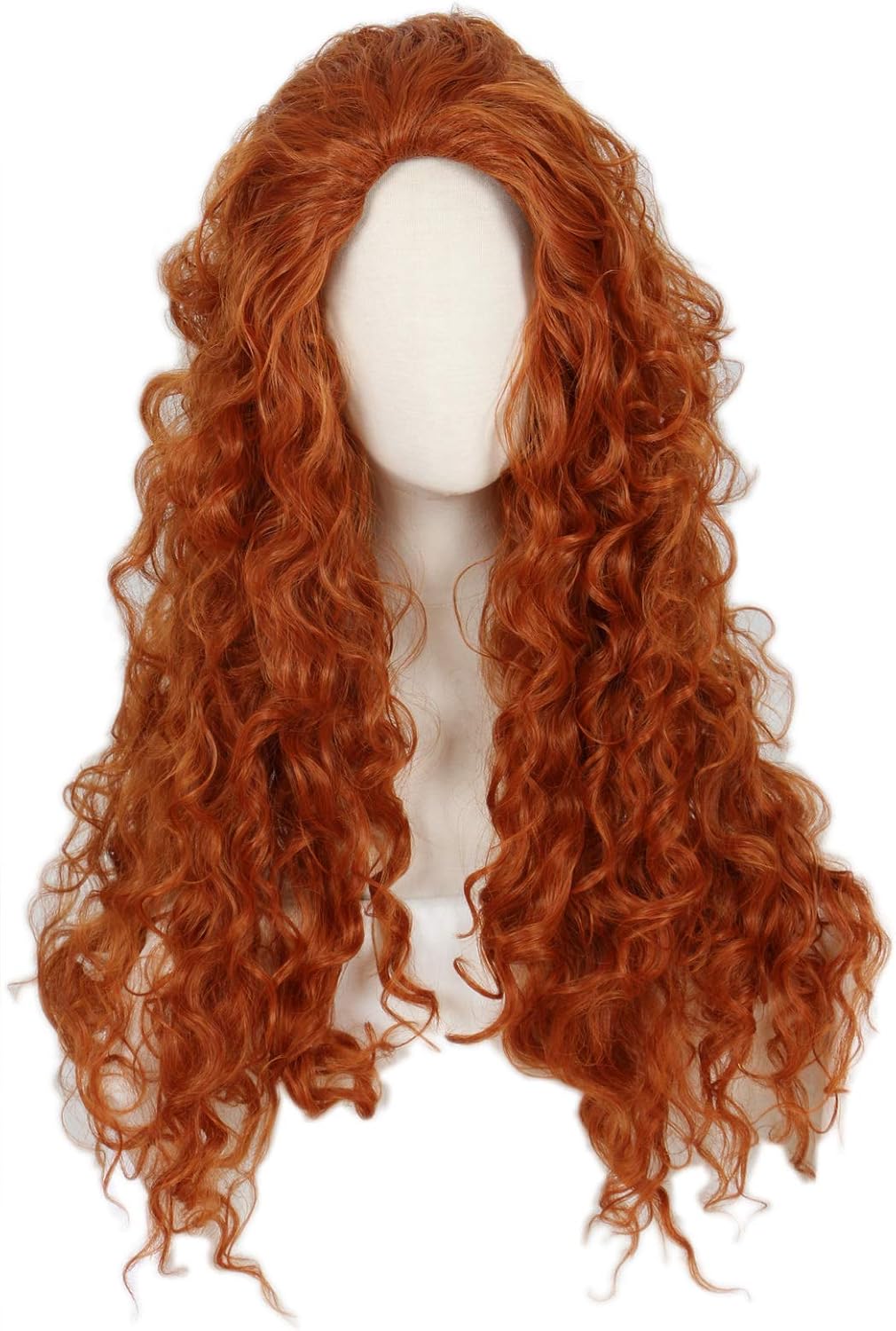 Linfairy Long Curly Orange Wig Costume Halloween Cosplay Wig, 60 cm x 10 cm