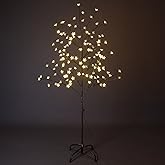 Lightshare Cherry Blossom Tree 5FT 128 LED Lighted Tree for Decoration Inside and Outside, Home Patio Wedding Festival Christmas Decor, Warm White