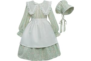 Nuoqi Pioneer Dresses for Girls Laura Ingalls Wilder Costume Colonial Girls Costume