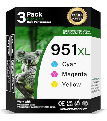Gagalay 950XL and 951XL Ink Cartridges Combo Pack