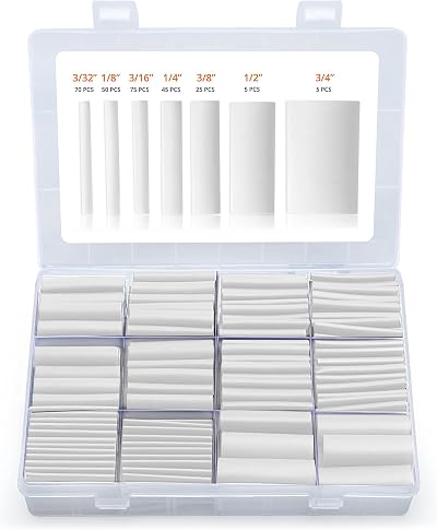 Wirefy Heat Shrink Tubing Kit 3:1 Adhesive Lined Waterproof Marine White 275 PCS