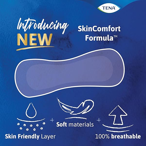 TENA SENSITIVE CARE EXTRA COVERAGE FEMALE INCONTINENT PAD VERY LIGHT LONG 9″ L 54291, 50 CT