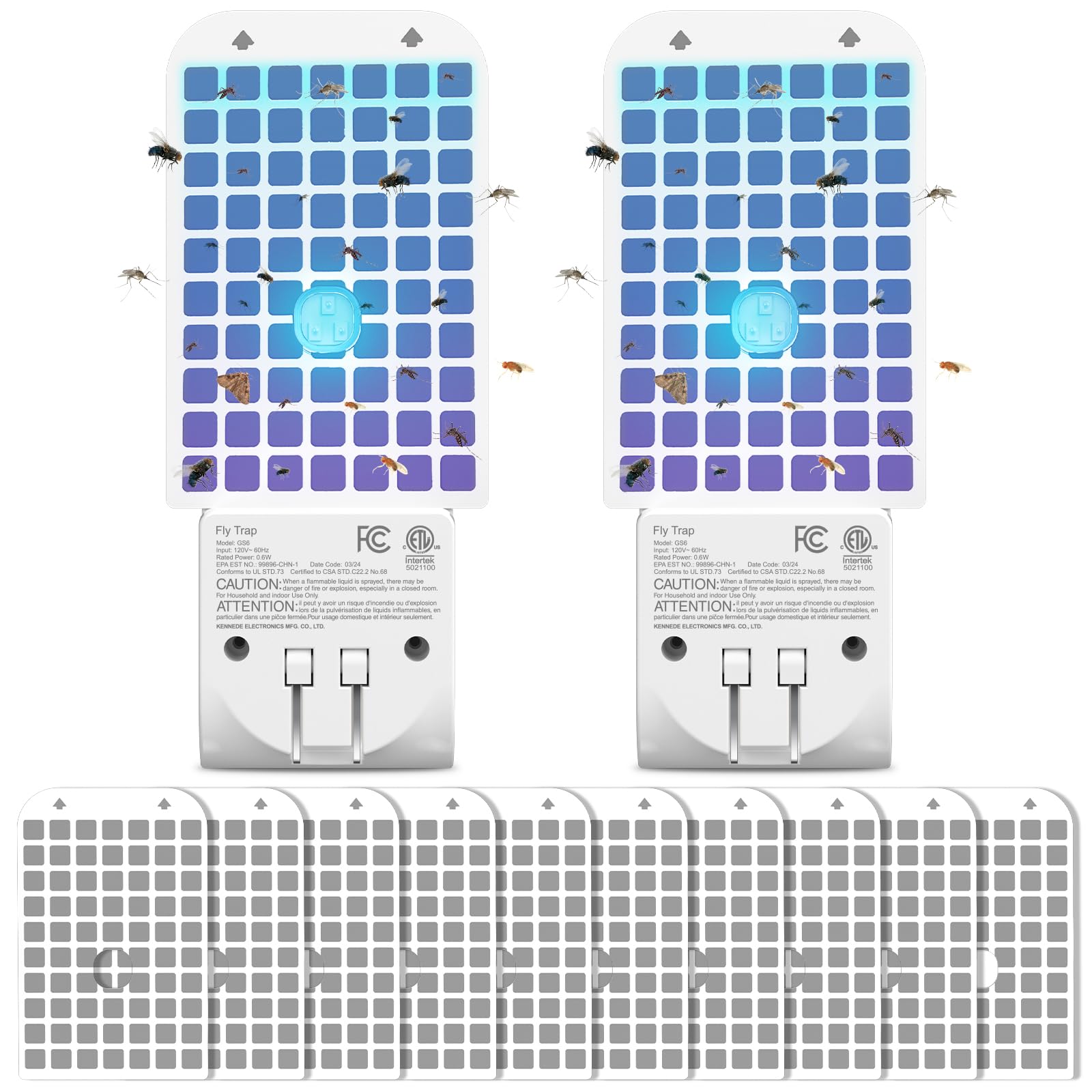 Photo 1 of Fruit Fly Traps for Indoors (2 Device + 10 Glue Cards), Fly Trap Indoor, Plug-in Flying Insect Trap for Gnats, Mosquito, Moths, Flies for House, 2 Pack