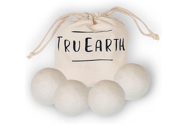 Wool Dryer Balls by Tru Earth 4-Pack, XL Premium Reusable Natural Fabric Softener (4)