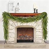 6FT Christmas Garland Norfolk Pine Garland Real Touch Faux Greenery Cedar Garlands for Mantle,Table,Wall,Christmas Decorations Indoor Outdoor
