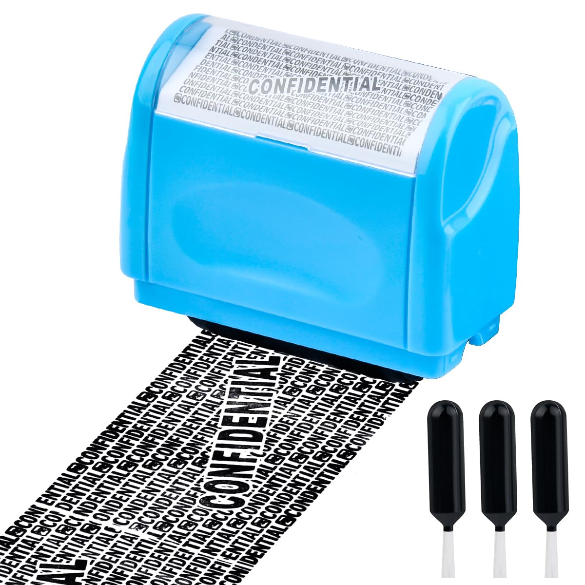 DODUOS Data Defender Roller Stamp with 3 Confidential Roller Stamp Refills, Identity Theft Protection Roller Stamp Guard Your ID Address Blocker Stamp, Privacy Stamp Roller Address Blocker