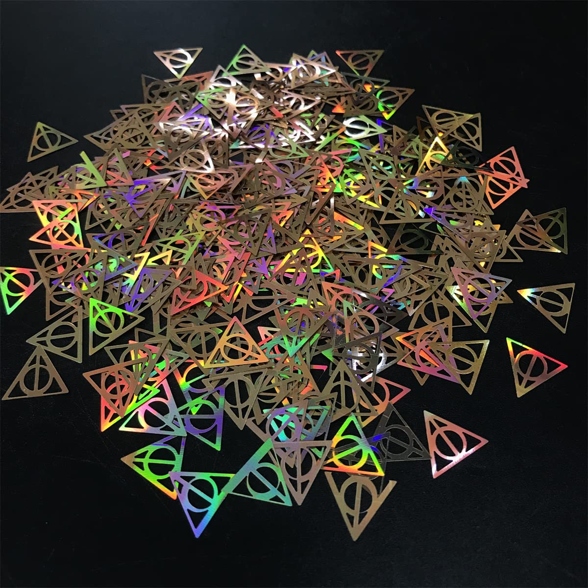 10 Grams/Pack - Hollow Triangles Shape Glitter Sequins for Festival Rave Beauty Makeup Face Body Nail Crafts Art Decoration (Gold)