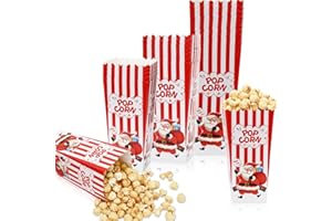 DECYOOL 30 Pack Christmas Popcorn Paper Boxes, Holiday Snack Containers Candy and Popcorn Tubs for Xmas Party Movie Night Gift Giving and Festive Decorations
