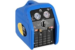 P PBAUTOS 1HP R1234YF R32 Refrigerant Recovery Machine, Oil-Less Dual Cylinder Portable Freon Recycling Unit 110V-120V for Automotive AC & Household HVAC Systems
