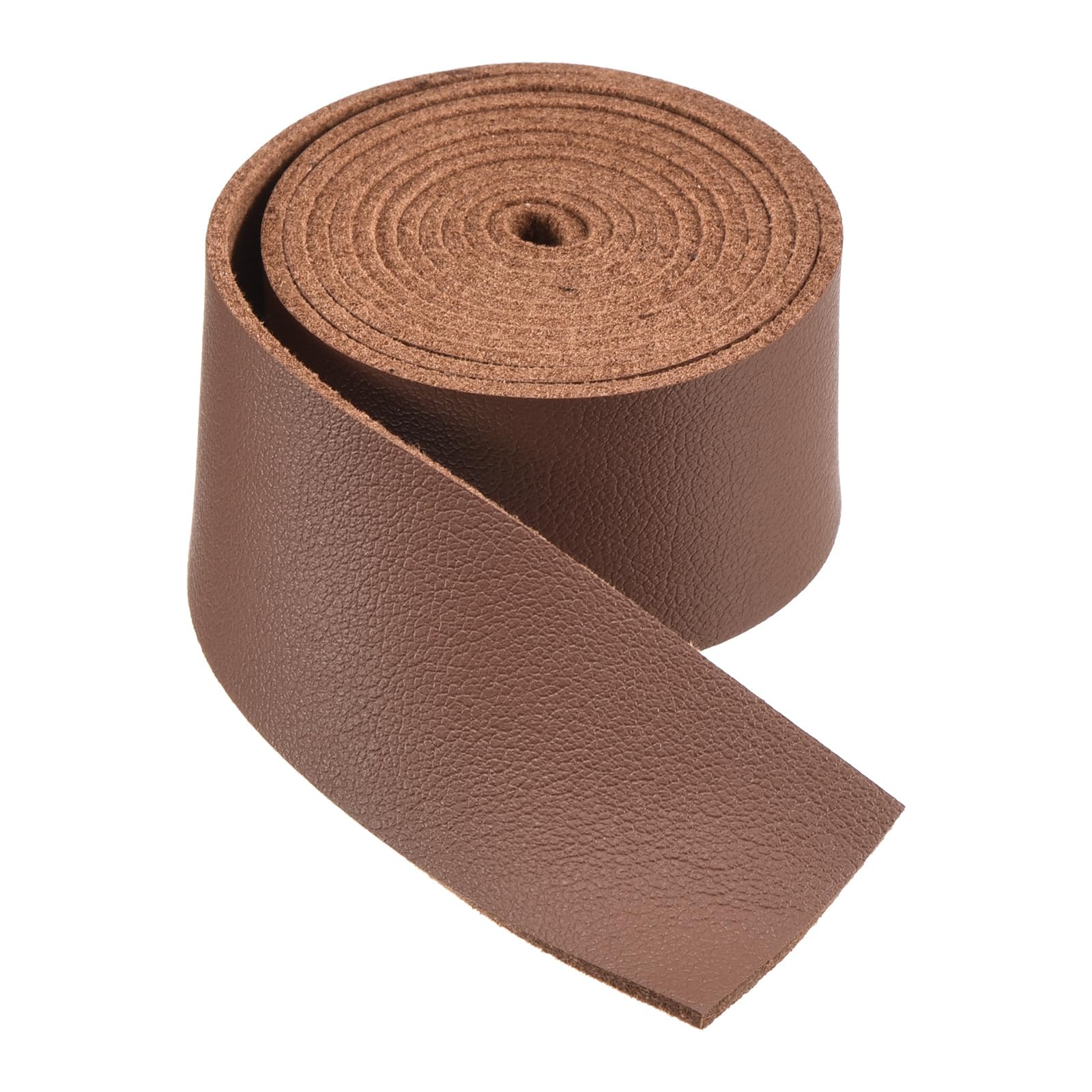 DMiotech Red Brown Faux Leather Strap 1 Inch Wide 39 Inch Long Flat Leather Belt Strip 1.3mm Thick Single Sided Cord for Arts Craft DIY, Traction Ropes, Bag Straps