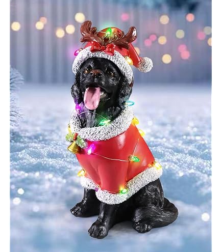 Amazon.com: Lighted Christmas Decoration Outdoor Dog Statue, Dog Sculpture  Figurine with Pink Christmas Outfit & Lights for Garden, Patio and Yard,  Indoor Holiday Dcor Gift for mom and dad : Patio, Lawn
