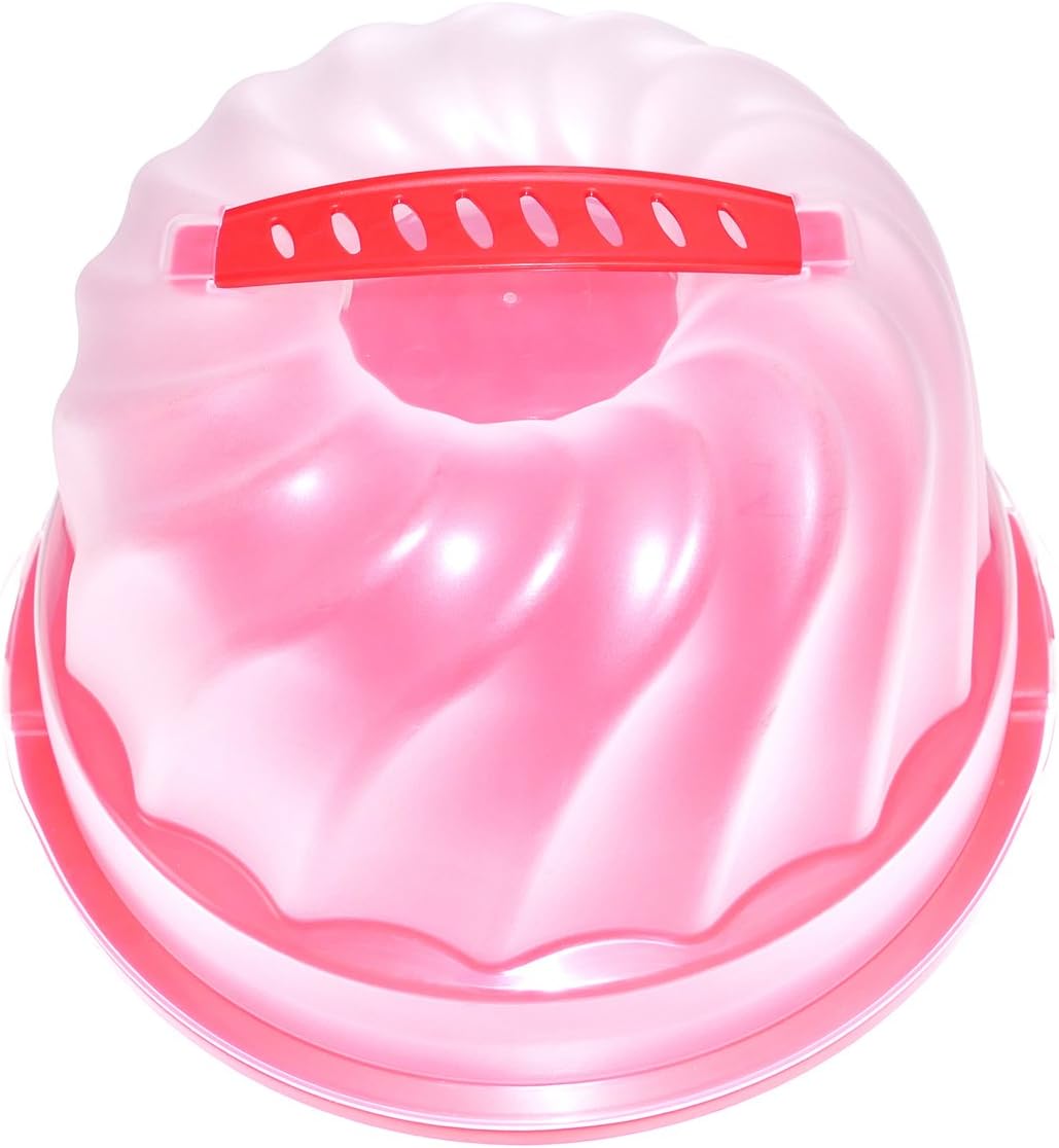 Rotho Gugelhupf Rot hell Kuchenbehälter Kuchen Transport Behälter Tragegriff 30,5 x 28,5 x 17,5 cm