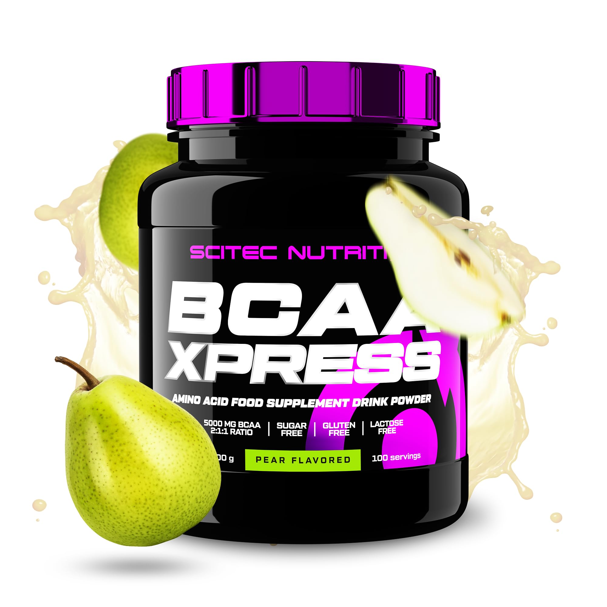 Scitec Nutrition BCAA Xpress, Sugar, Gluten & Lactose-Free, 5g Pure BCAA, Muscle Recovery & Growth, 2:1:1 Amino Acid Ratio, Flavoured & Easy Mixing, 700 g, Pear